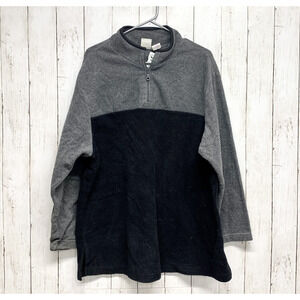 Vtg JMS Just My Size Sweater Women Sz 18/20 Colorblock Collar Quarter Zip Fleece